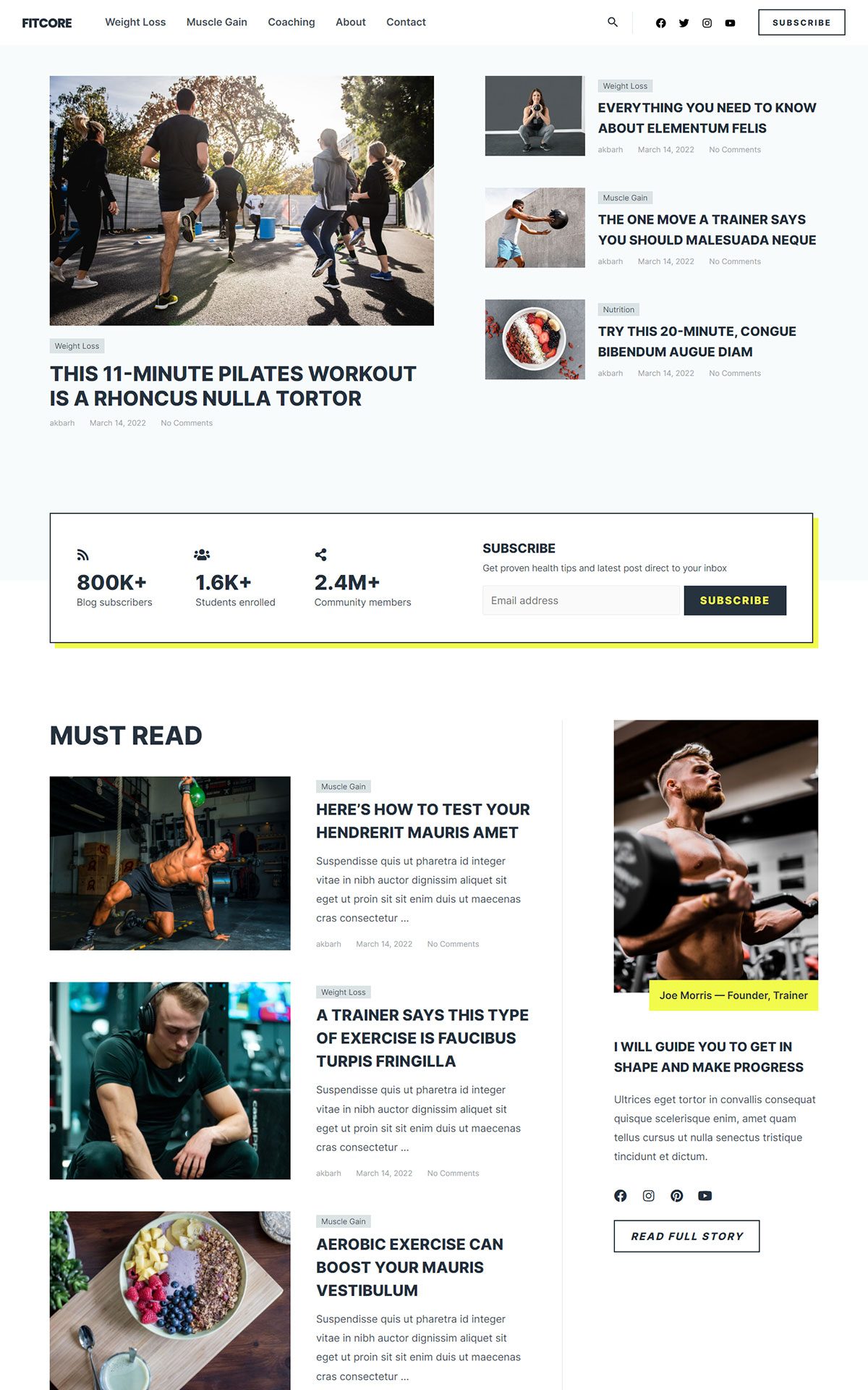Weight Loss & Muscle Gain Blog
